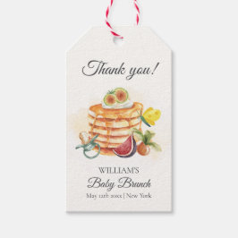 夏のフルーツパンケーキおしゃぶりブランチ赤ちゃんシャワー ギフトタグ