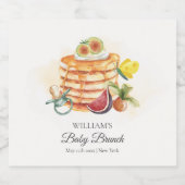 夏のフルーツパンケーキおしゃぶりブランチ赤ちゃんシャワー スパークリングワインラベル (シングルラベル)