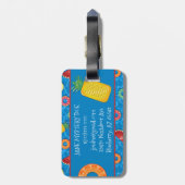 夏のフルーツプール浮き – 青い水 ラゲッジタグ (裏面縦)