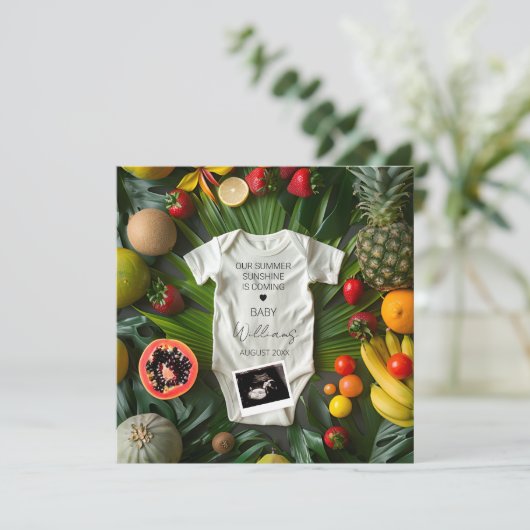 夏のフルーツ妊娠のお知らせ 招待状 (スタンド正面)