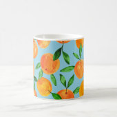 夏のフルーツ柑橘類のパターン コーヒーマグカップ (中央)