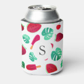 夏のフルーツ&パームリーフ |モノグラム 缶クーラー (缶裏面)