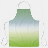 夏のフレッシュグラデカッコいいィエントブルーグラデーショングリーン エプロン (正面)