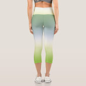 夏のフレッシュグラデカッコいいィエントブルーグラデーショングリーン カプリレギンス (裏面)