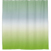 夏のフレッシュグラデカッコいいィエントブルーグラデーショングリーン シャワーカーテン (正面)