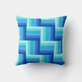 夏のフレッシュブルーストライプのキルトパターン クッション (裏面)