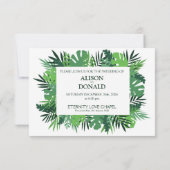 夏のフローラの葉ヤシの木 招待状 (裏面)