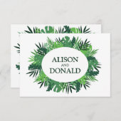 夏のフローラの葉ヤシの木 招待状 (正面/裏面)