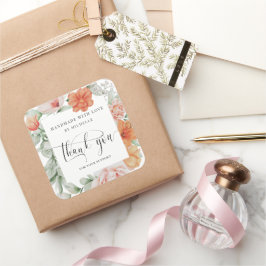 夏のフローラは愛で手作り感謝していした スクエアシール