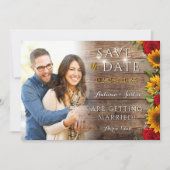 夏のフローラひまわり素朴の写真日付を保存 セーブザデート (正面)