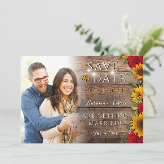 夏のフローラひまわり素朴の写真日付を保存 セーブザデート (スタンド正面)