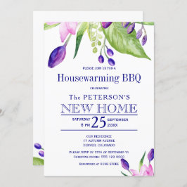 夏のフローラエレガント引っ越し祝いパーティーbbq 招待状