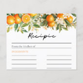 夏のフローラオレンジブライダルシャワーレセプシーカード (正面)