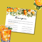 夏のフローラオレンジブライダルシャワーレセプシーカード
