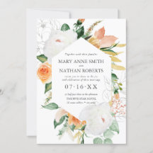 夏のフローラオレンジ幾何学植物結婚の