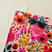 夏のフローラカラフルピンクパーソナライズされた ビーチタオル (インサイチュ)