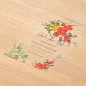 夏のフローラガーデンワイルドフラワー結婚ズ アクリル招待状 (レイダウン)