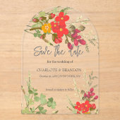 夏のフローラガーデンワイルドフラワー結婚ズ アクリル招待状 (正面)