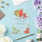 夏のフローラガーデンワイルドフラワー結婚ズ アクリル招待状 (インサイチュ (ウェディング))