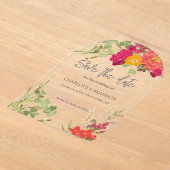 夏のフローラガーデンワイルドフラワー結婚ズ アクリル招待状 (レイダウン)