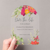 夏のフローラガーデンワイルドフラワー結婚ズ アクリル招待状 (インサイチュ (ポータブル))