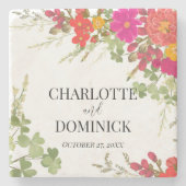 夏のフローラガーデンワイルドフラワー結婚ズ ストーンコースター (正面)