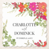 夏のフローラガーデンワイルドフラワー結婚ズ ペーパーコースター (正面)