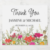 夏のフローラガーデン結婚ワイルドフラワーズ リキュールボトルラベル (シングルラベル)