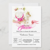 夏のフローラハットトスカーナブライダルシャワー 招待状 (正面)