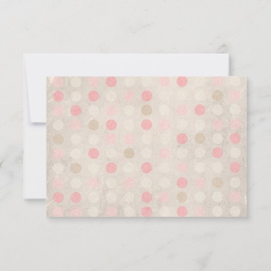 夏のフローラハートのピンクと緑の結婚式RSVP 出欠カード (裏面)