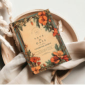 夏のフローラフレーム結婚アールヌーボー セーブザデート