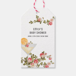 夏のフローラブランチのシャンパンベビーシャワー ギフトタグ