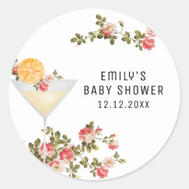 夏のフローラブランチのシャンパンベビーシャワー ラウンドシール