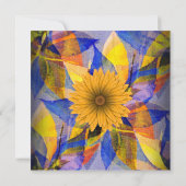 夏のフローラブルーイエローフラワーズバースデーパーティー 招待状 (裏面)