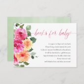 夏のフローラホットピンクオレンジブックスベビー エンクロージャーカード (正面/裏面)