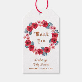 夏のフローラリースベビーシャワーありがとう ギフトタグ