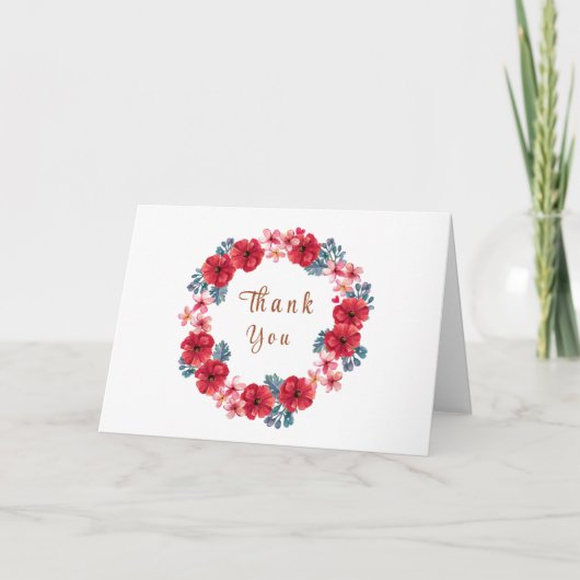 夏のフローラリースベビーシャワー サンキューカード (正面)