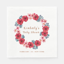 夏のフローラリースベビーシャワー スタンダードランチョンナプキン