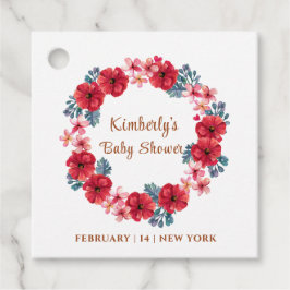 夏のフローラリースベビーシャワー フェイバータグ