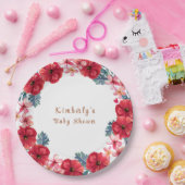 夏のフローラリースベビーシャワー ペーパープレート (パーティー)