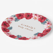 夏のフローラリースベビーシャワー ペーパープレート (アングル)