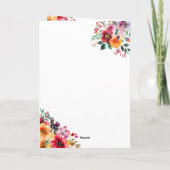 夏のフローラ先結婚式のパスポート 招待状 (裏面)