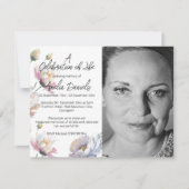 夏のフローラ写真お祝いのライフカード 招待状 (正面)