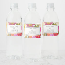 夏のフローラ庭園の結婚式の恩恵 ペットボトルラベル