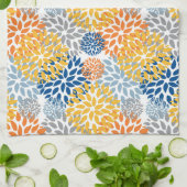 夏のフローラ抽象芸術の明るい色 キッチンタオル (折り畳み)