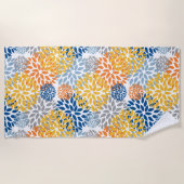 夏のフローラ抽象芸術の明るい色 ビーチタオル (正面)