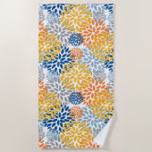 夏のフローラ抽象芸術の明るい色 ビーチタオル (正面)