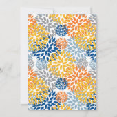 夏のフローラ抽象芸術ブライトカラー誕生日 招待状 (裏面)