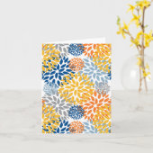 夏のフローラ抽象芸術明るい色のパターン カード (黄色い花)