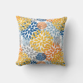 夏のフローラ抽象芸術明るい色のパターン クッション (正面)